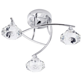 Small Sonic Bathroom Semi-Flush Ceiling Light, Chrome