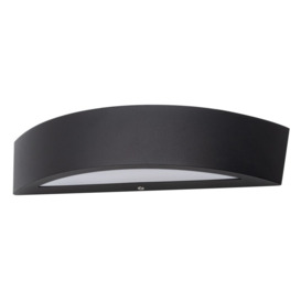 Albie Outdoor Curved LED Up and Down Wall Light, Black - thumbnail 1