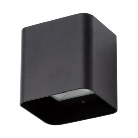 Cameron Outdoor LED Square Up and Down Wall Light, Black - thumbnail 1