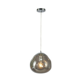 Wilder Ceiling Pendant Light with Smoked Glass Shade, Chrome - thumbnail 1