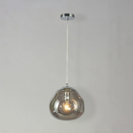 Wilder Ceiling Pendant Light with Smoked Glass Shade, Chrome - thumbnail 3