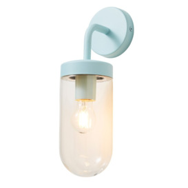 Chelsea Curved Arm Wall Light, Pale Blue - thumbnail 1