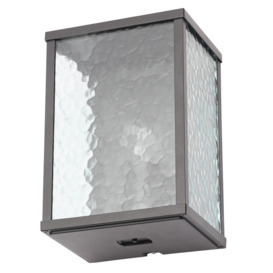 Douglas Outdoor Wall Light with Frosted Glass Panels, Black - thumbnail 1
