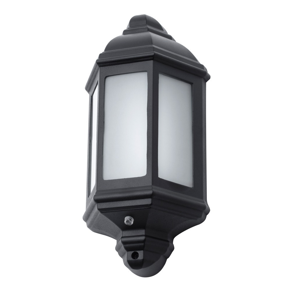 Milne Outdoor LED Half Wall Lantern with Photocell, Black - image 1