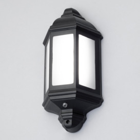 Milne Outdoor LED Half Wall Lantern with Photocell, Black - thumbnail 3