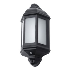 Milne Outdoor LED Half Wall Lantern with Photocell, Black - thumbnail 1