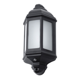 Milne Outdoor LED Half Wall Lantern with Photocell, Black