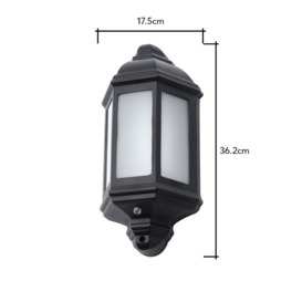 Milne Outdoor LED Half Wall Lantern with Photocell, Black - thumbnail 2