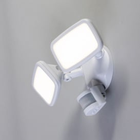Wilson Twin 20 Watt LED Outdoor Flood Light with PIR Sensor, White - thumbnail 3