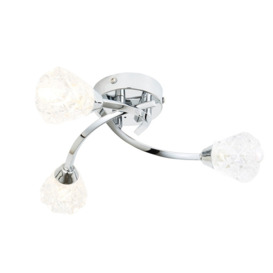 Eliza Small Bathroom Flush Ceiling Light, Chrome