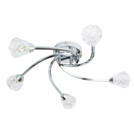 Eliza Bathroom Flush Ceiling Light, Chrome