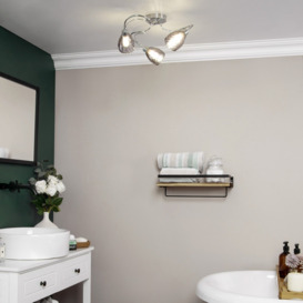 Arya Tangle Bathroom Flush Ceiling Light, Chrome - thumbnail 2