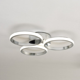 Sula LED Rings Bathroom Flush Ceiling Light, Chrome - thumbnail 3