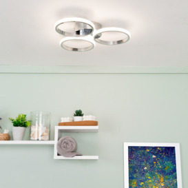 Sula LED Rings Bathroom Flush Ceiling Light, Chrome - thumbnail 2