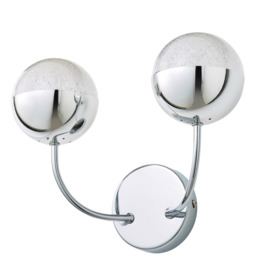 Sile Twin LED Bathroom Wall Light, Chrome - thumbnail 1