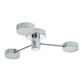 Cian Small LED Bathroom Flush Ceiling Light, Chrome - thumbnail 1