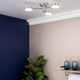Cian Small LED Bathroom Flush Ceiling Light, Chrome - thumbnail 2