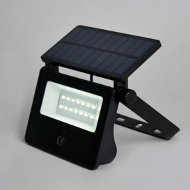 Solar Powered LED Outdoor Security Wall Light with PIR Sensor, Black - thumbnail 3