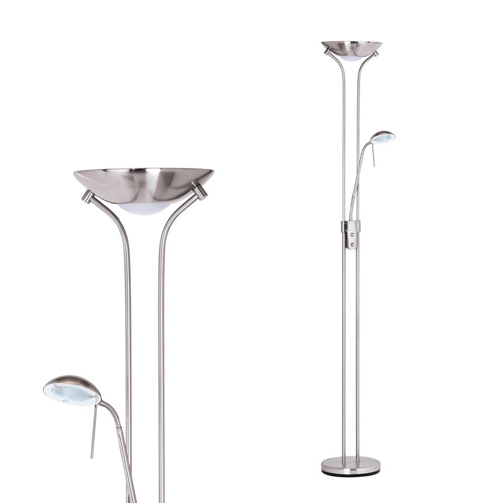 Mother and Child Floor Lamp, Satin Nickel - image 1