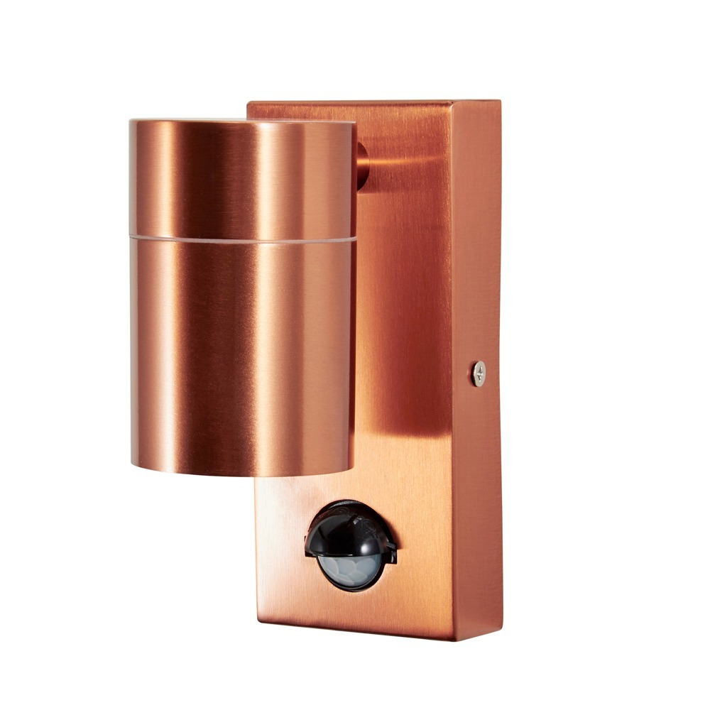 Jared Outdoor Up or Down Wall Light with PIR Sensor, Copper - image 1