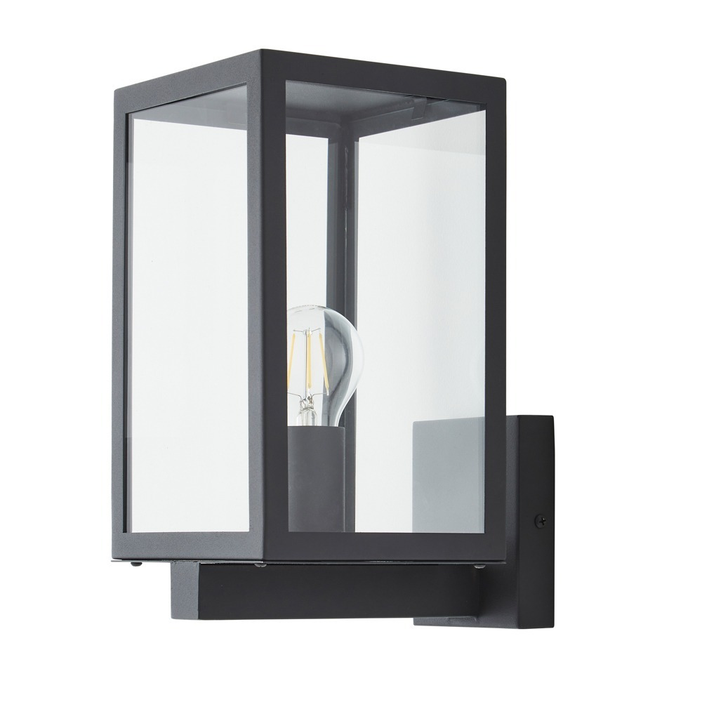 Mateo Glass Panel Outdoor Wall Light, Anthracite - image 1