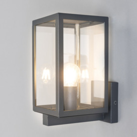 Mateo Glass Panel Outdoor Wall Light, Anthracite - thumbnail 3