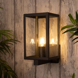 Mateo Glass Panel Outdoor Wall Light, Anthracite - thumbnail 2