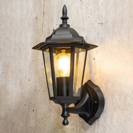 Reeta Outdoor Lantern Wall Light, Black - thumbnail 2