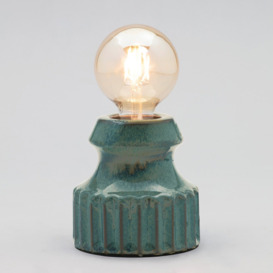 Tizzo Retro Vessel Table Lamp with 95mm Bulb, Teal - thumbnail 3