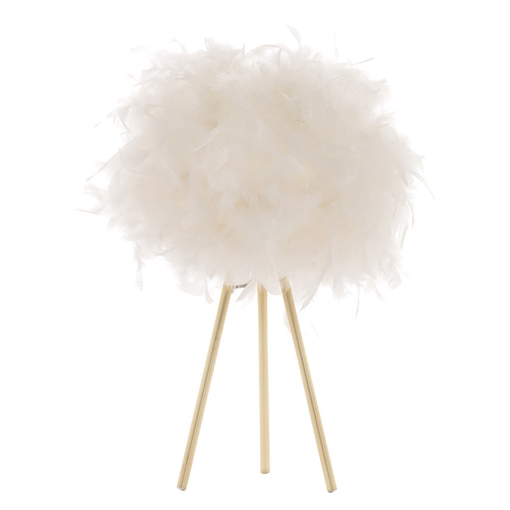 Plume Feather Tripod Table Lamp, Brass - image 1