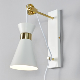 Olson Wall Light with Pulley Design, White - thumbnail 3