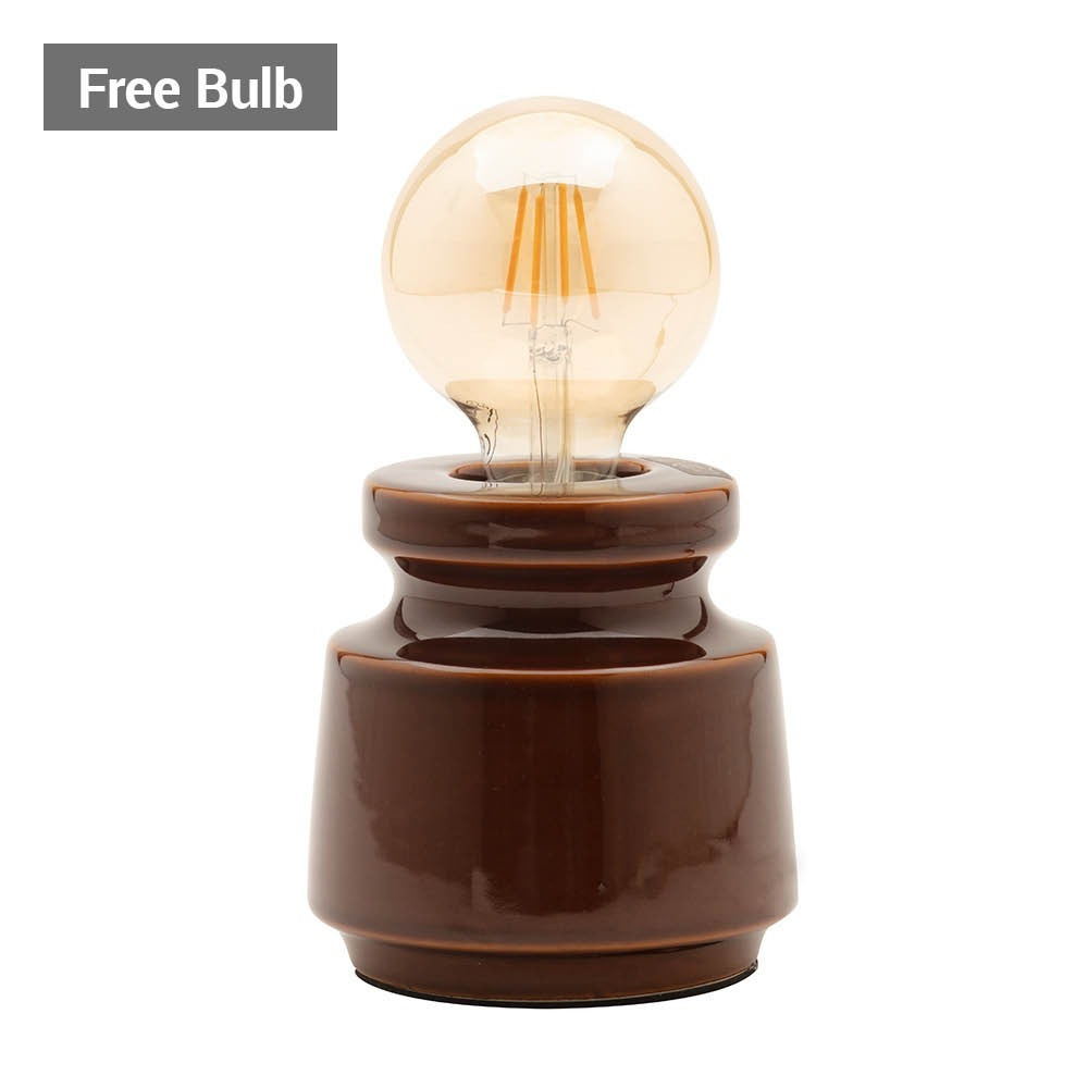 Tizzo Retro Vessel Table Lamp with 95mm Bulb, Dark Honey - image 1