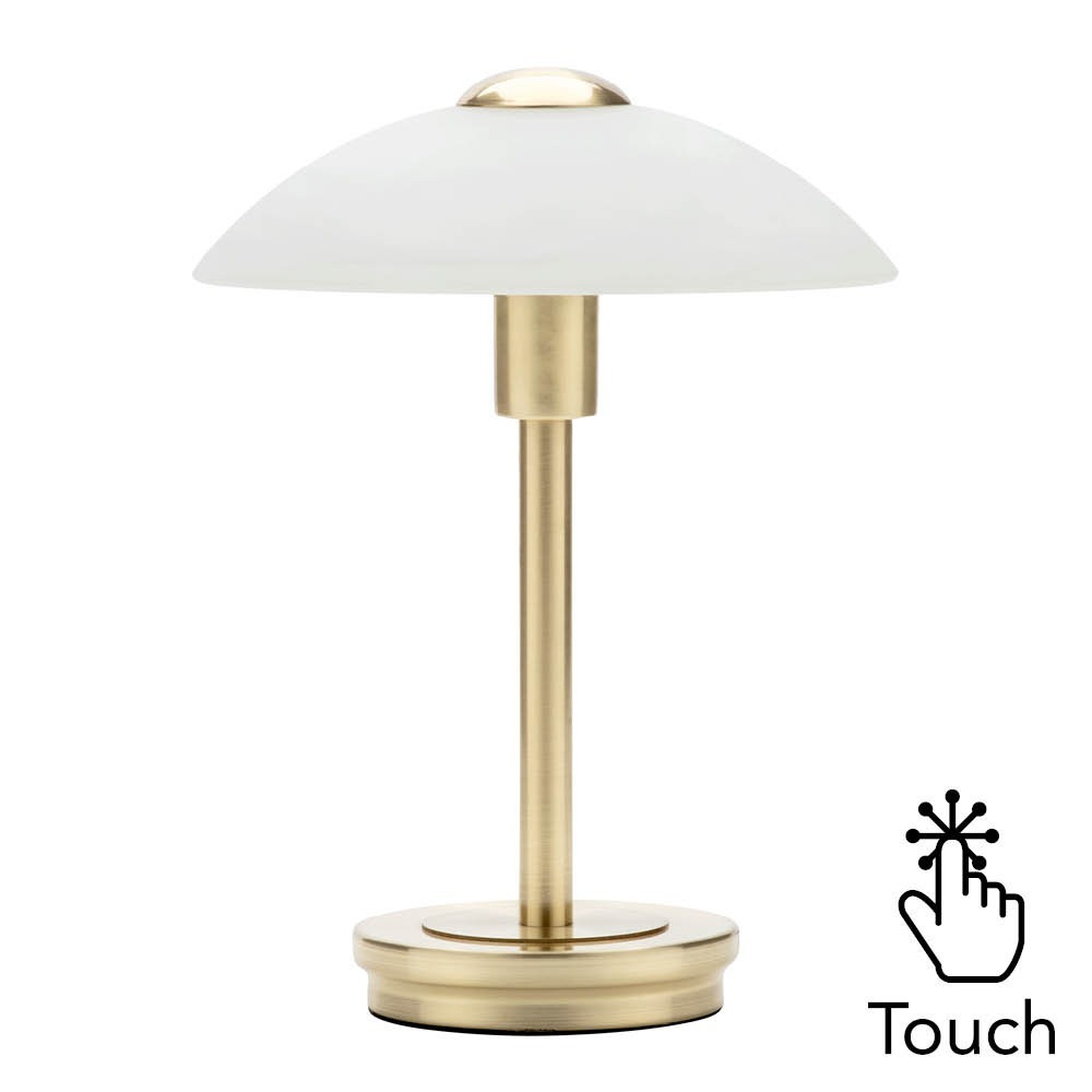 Archie Touch Lamp, Satin Brass and Alabaster - image 1