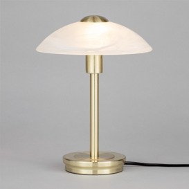 Archie Touch Lamp, Satin Brass and Alabaster - thumbnail 3
