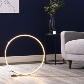 Sola LED Ring Floor Lamp, Chrome - thumbnail 2