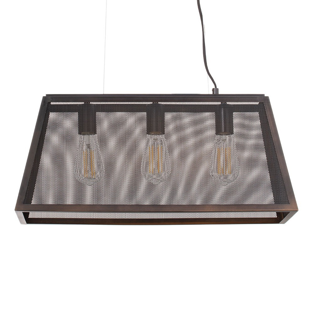 Mesh 3 Light Diner Pendant Bar, Antique Bronze - image 1