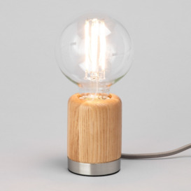 Theo Wooden Table Lamp, Ash - thumbnail 3