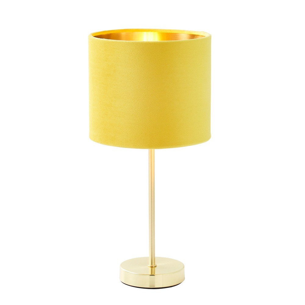 Velvet Table Lamp, Ochre and Brass - image 1