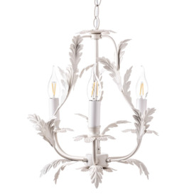 Flo 3 Light Chandelier, Satin Ivory