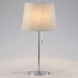 Bryant Oval Table Lamp with Grey Shade, Chrome - thumbnail 3