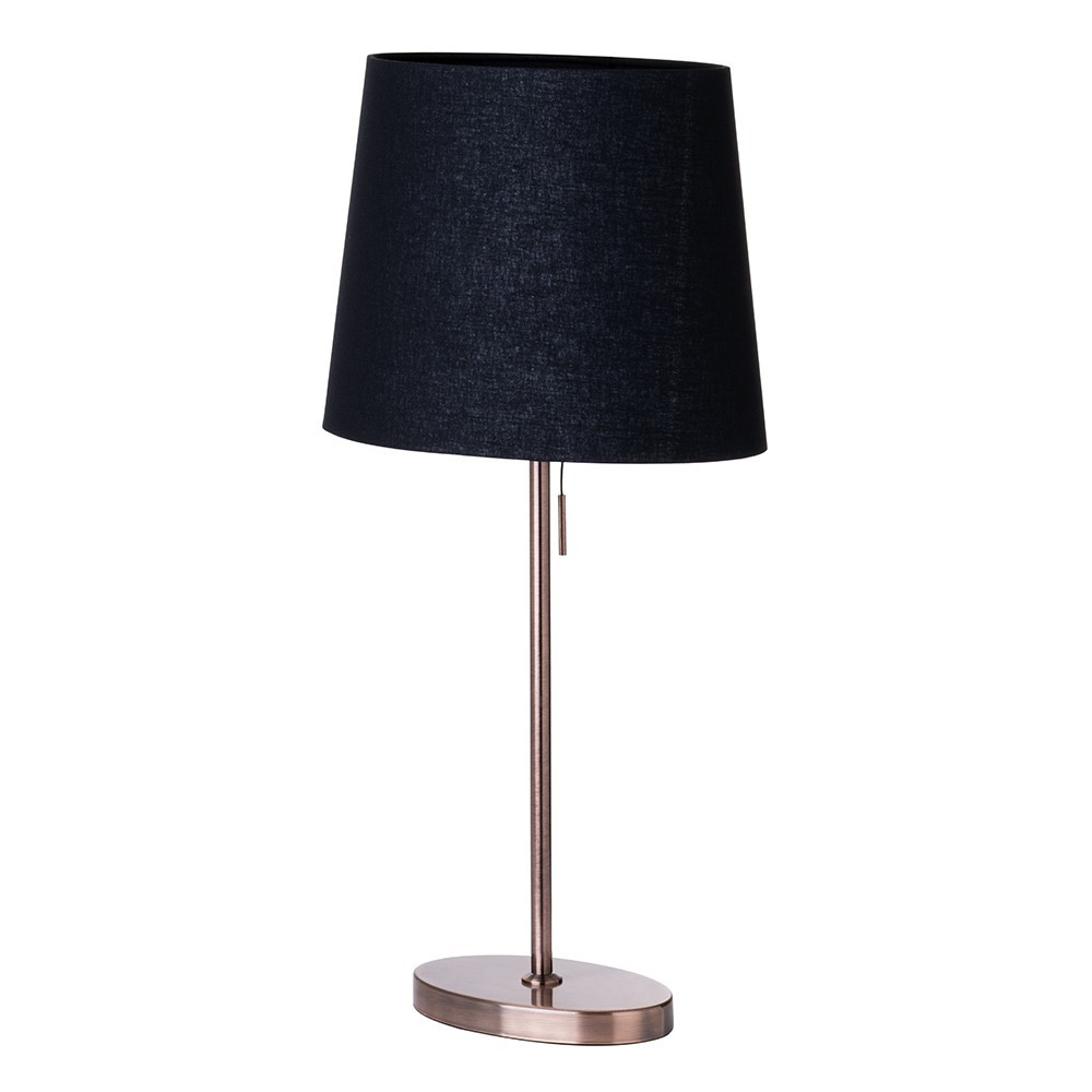 Bryant Oval Table Lamp with Black Shade, Copper - image 1