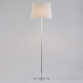 Bryant Oval Floor Lamp with Grey Shade, Chrome - thumbnail 3