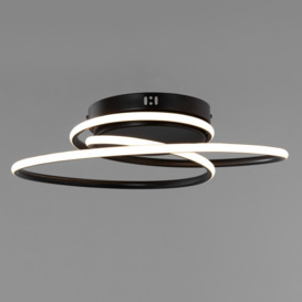 Pei Rings LED Flush Ceiling Light, Satin Black - thumbnail 3