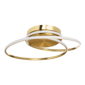 Pei Rings LED Flush Ceiling Light, Satin Brass - thumbnail 1