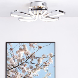 Alvar Petals LED Flush Ceiling Light, Chrome - thumbnail 2