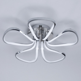Alvar Petals LED Flush Ceiling Light, Chrome - thumbnail 3
