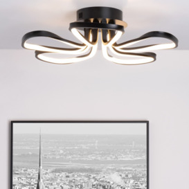 Alvar Petals LED Flush Ceiling Light, Satin Black - thumbnail 2