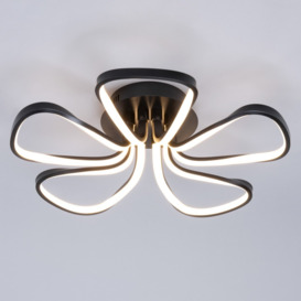 Alvar Petals LED Flush Ceiling Light, Satin Black - thumbnail 3