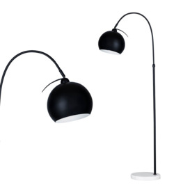 Benson Curved Floor Lamp, Satin Black