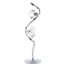 Bella Wavy Table Lamp, Chrome